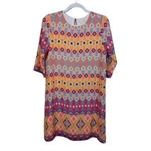 EVERLY LADIES 3/4 LENGTH SLEEVE MIDI DRESS- M